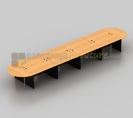 Panen Raya Furniture Meja Meeting Oval UNO 20 Orang Beech 628x148x75