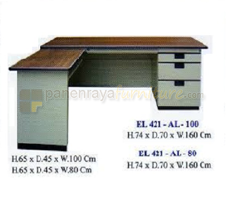 Panen Raya Furniture Meja Kantor Metal ELITE EL 421 AL 80 Grey 160x140