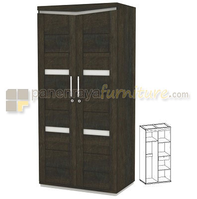 Panen Raya Lemari Pakaian Expo LP 1219 New Major Dark Oak White HG 95x58x203
