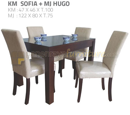 Panen Raya Furniture Meja Makan 4 Kursi Hugo Set KM Sofia