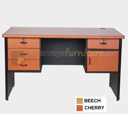 Panen Raya Furniture Meja Kantor Lunar LMK 1475 L13 Cherry 140x75x75