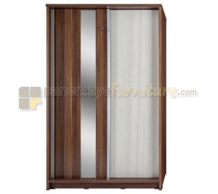 Panen Raya Furniture LEMARI PAKAIAN 2 PINTU SLIDING ACTIV SLIDE 211 FRENCH WALNUT-TA
