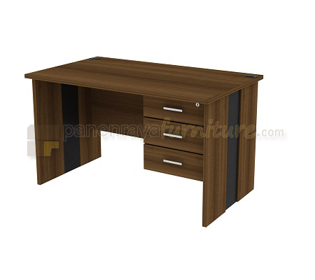 Panen Raya Furniture Meja Kantor 160 Cm & 3 Laci (Teakwood)