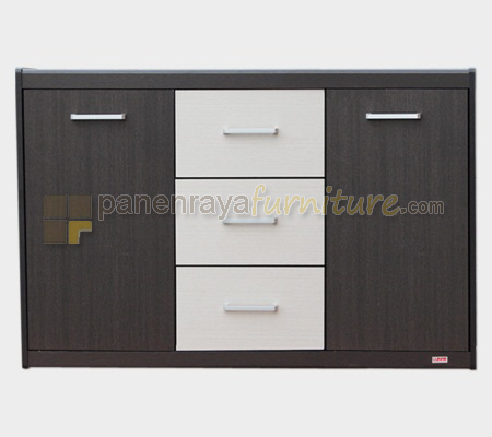 Panen Raya Credenza 2 Pintu 3 Laci Lunar CR 120 Espresso 121x40x80