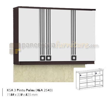Panen Raya Rak Dapur Atas Graver KSA 2543 Walnut Putih 1180x330x825