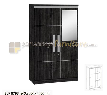 Panen Raya Lemari Pakaian Anak Graver BLK 8793 Walnut 80x40x140