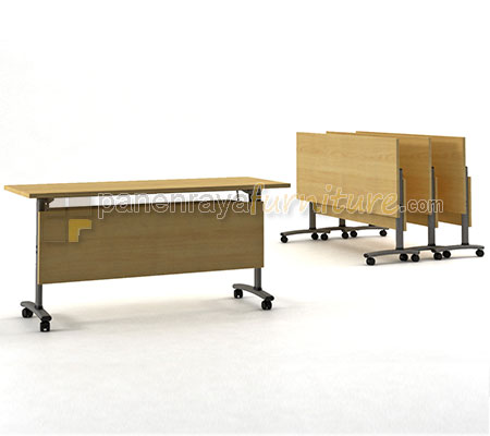Panen Raya Furniture Meja Lipat HighPoint Siena AQM 03 Light Beech 160x60x75