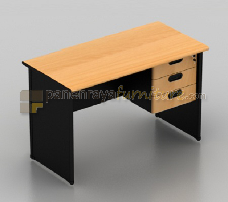 Panen Raya Furniture Meja Kantor UNO UOD 1031A Beech 100x60x75 Laci Gantung 3 Laci