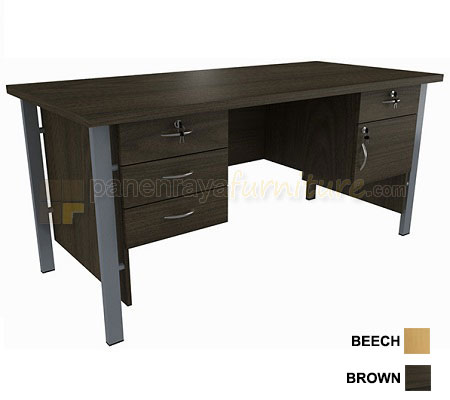 Panen Raya Furniture Meja Kantor Orbitrend OST 1080 Brown 160x75x75