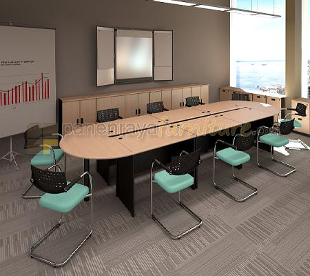 Panen Raya Furniture Meja Meeting Uno Classic 1 Set Beech