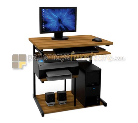 Panen Raya Furniture Meja Komputer Expo M CD 8001 Teakwood-Black 80x60x76