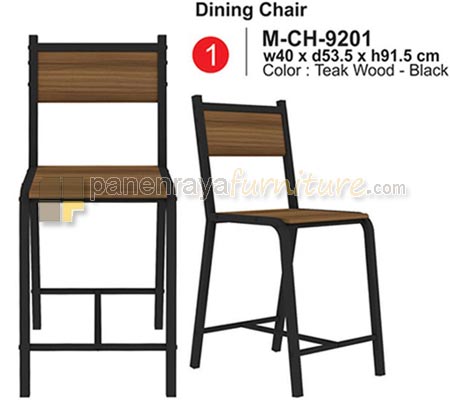Panen Raya Furniture Kursi Makan Expo M CH 9201 Teak Wood-Black 40x54x92