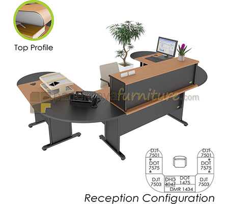 Panen Raya Furniture Meja Receptionist Set Euro Diamond Reception Configuration