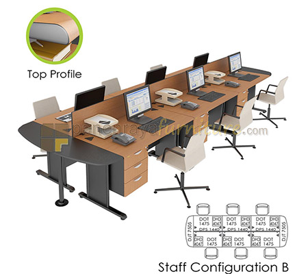 Panen Raya Furniture Workstation Staff 6 Seater Euro Diamond Configuration B