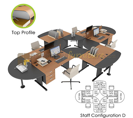 Panen Raya Workstation Staff 4 Seater Euro Diamond Configuration D