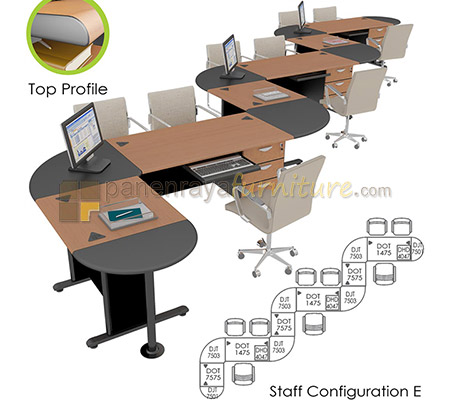 Panen Raya Workstation Staff 3 Seater Euro Diamond Configuration E