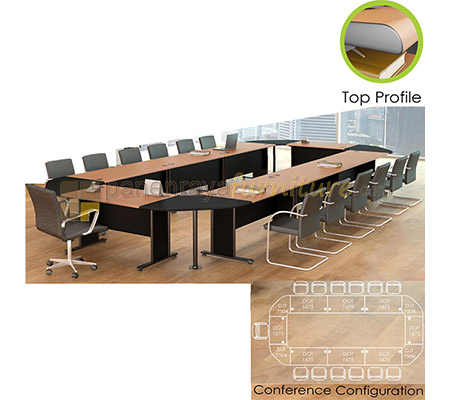 Panen Raya Furniture Meja Meeting Euro Diamond Configuration D Cherry  630x300x75