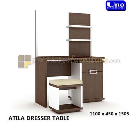 Panen Raya Furniture UNO MEJA RIAS ATILA WALNUT WHITE