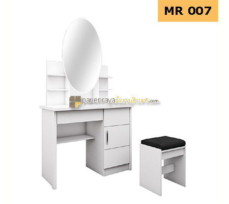 Panen Raya Meja Rias Graver MR 001 Oval Putih 78x40x150