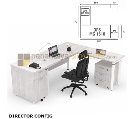 Panen Raya Furniture Meja Direktur Modera Director Config Pure Teak 200x170x75