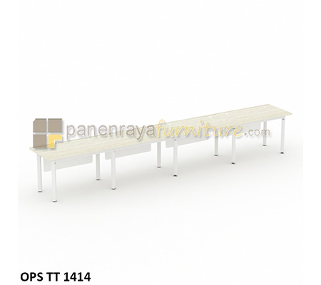 Panen Raya Furniture Workstation Staff 4 Seater Modera OPS TT 1414 Pure Teak 560x70x75