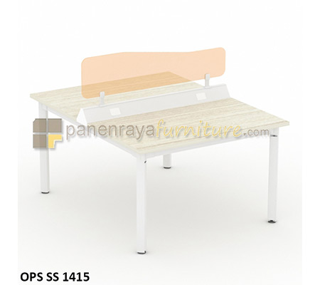 Panen Raya Furniture Workstation Staff 2 Seater Modera OPS SS 1415 Pure Teak 140x155x84