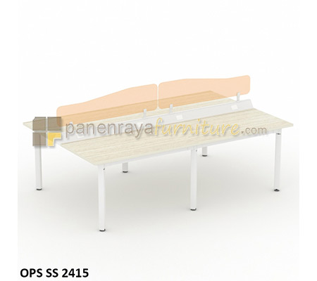 Panen Raya Workstation Staff 4 Seater Modera OPS SS 2415 Pure Teak 241x155x84