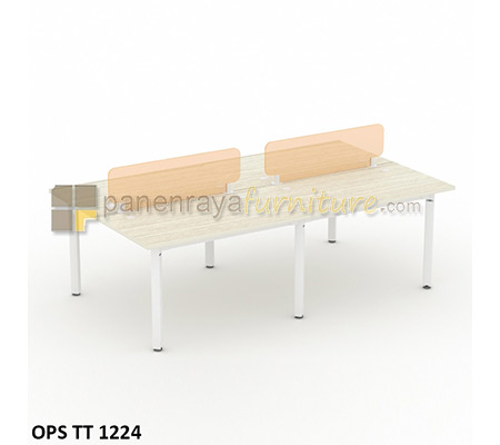 Panen Raya Furniture Workstation Staff 4 Seater Modera OPS TT 1224 Pure Teak 240x141x75