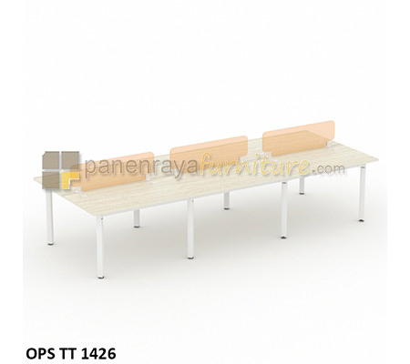 Panen Raya Workstation Staff 6 Seater Modera OPS TT 1426 Pure Teak 420x141x75