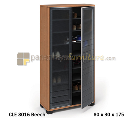 Panen Raya Furniture LEMARI SEPATU MODERA CLE 8016 Beech 80x35x175