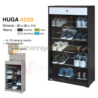 Panen Raya Furniture Lemari Sepatu Lunar Huga 4220 Espresso 60x30x114