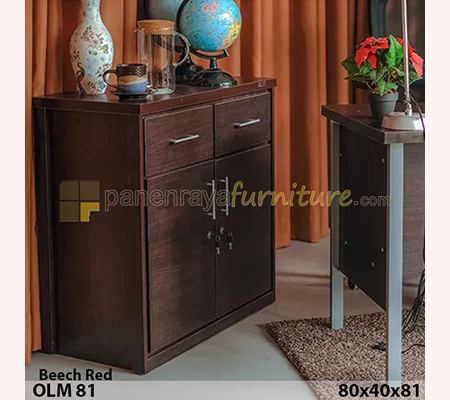 Panen Raya Furniture RAK TV / MEJA TV / CREDENZA GRACE OLM 81 BEECH RED 80x40