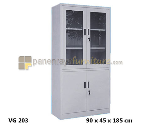 Panen Raya Furniture Lemari Arsip Besi VIP VG 203 Light Grey 90x45x185