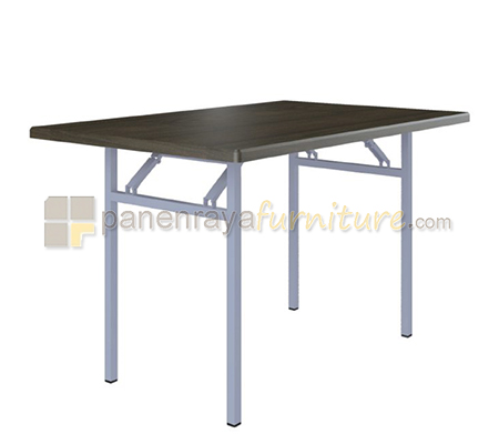 Panen Raya Furniture MEJA LIPAT ORBITREND FOLDING TABLE Brown-Silver 120x80
