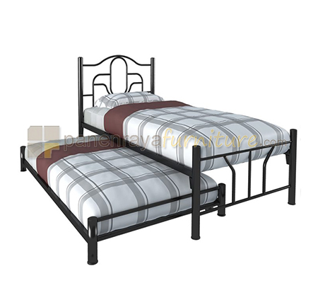 Panen Raya Furniture Ranjang Besi Orbitrend Jupiter Pluto Black 90X200