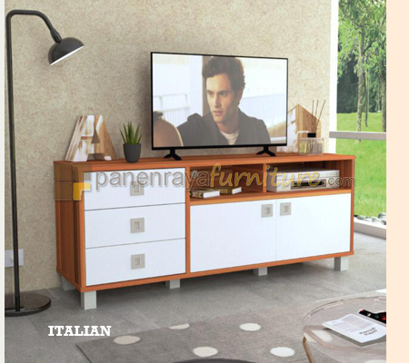 Panen Raya Furniture Meja TV Romaro RTV 0808 Italian White 142x40x59