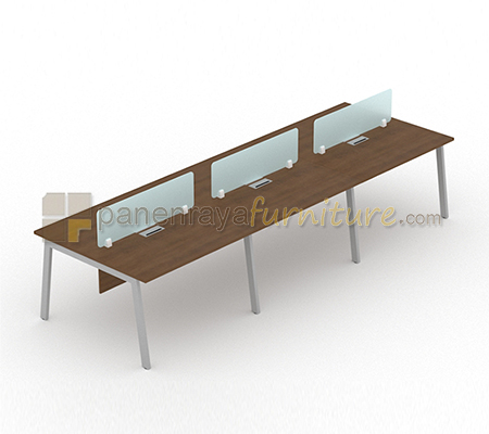 Panen Raya Furniture Meja Kantor UNO UOD 8033 Walnut 360x120x75 6 Staff