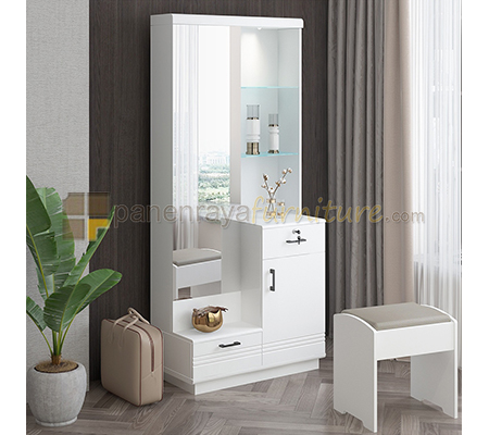 Panen Raya Furniture Meja Rias Siantano Dresser Capitol 80x40x180 White Glossy 