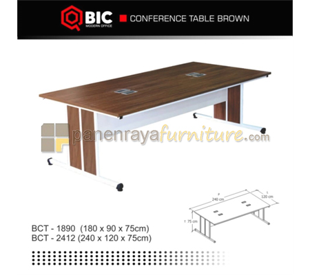 Panen Raya Furniture Meja Meeting Persegi QBIC BCT 2412 Brown 240x120x75