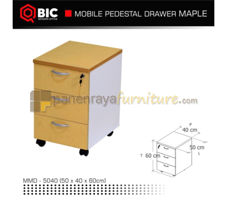 Panen Raya Furniture Laci Dorong 3 Susun QBIC MMD 5040 Maple 40x50x60