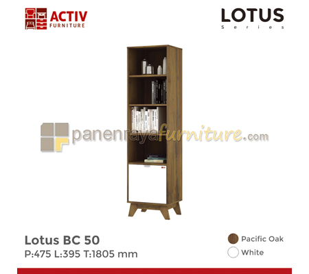 Panen Raya Rak Buku Tinggi Activ Lotus BC 50 Pasific Oak-White 48x40x181