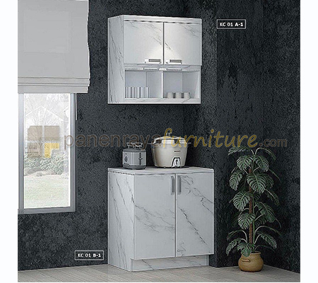 Panen Raya Rak Dapur Atas Bawah 2 Pintu Siantano KC 01 A-1 dan KC 01 B-1 Marble 80x35/60x80/90