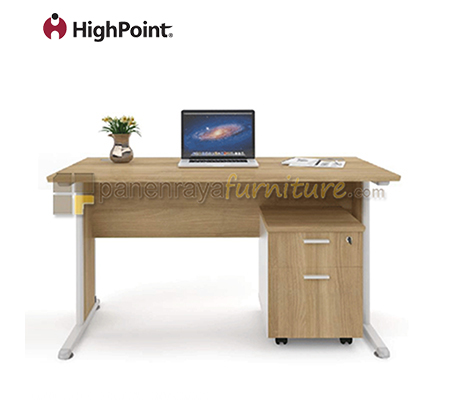Panen Raya Furniture Meja Kantor Highpoint Six OD 6110 Cappucinno 120x70x75 dan Laci Dorong MB 6106