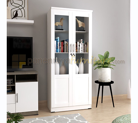 Panen Raya Lemari pajangan Romaro LHS 0702 White 76x39x178