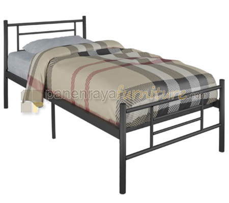 Panen Raya Furniture Ranjang Besi Orbitrend Square Black 90x200