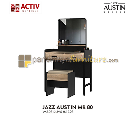 Panen Raya Meja Rias Activ Jazz Austin MR 80 Canyon Oak-Black 81x40x140