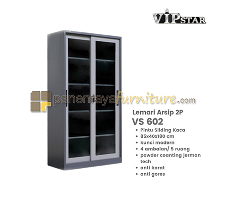 Panen Raya Furniture Lemari Arsip Besi VIP VS 602 Grey - Light Grey 850x400x1800 mm