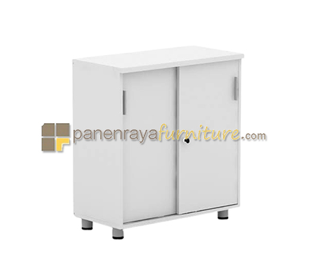 Panen Raya Furniture Lemari Arsip Rendah Pintu Sliding Modera OPS 8494 White 80x41x87