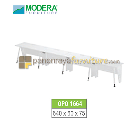 Panen Raya Furniture Workstation Staff 4 Seater Modera OPO 1664 White  640x60x75