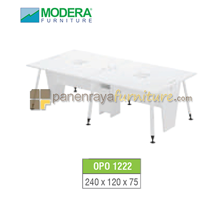 Panen Raya Furniture Workstation Staff 4 Seater Modera OPO 1222 White 240x120x75
